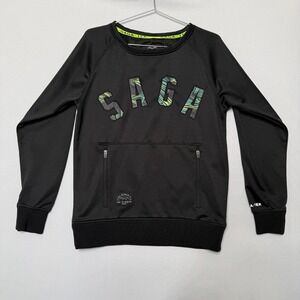 Saga Outerwear Riding Pullover Hoodie Black Tech Fleece Ski Snowboard Men's S